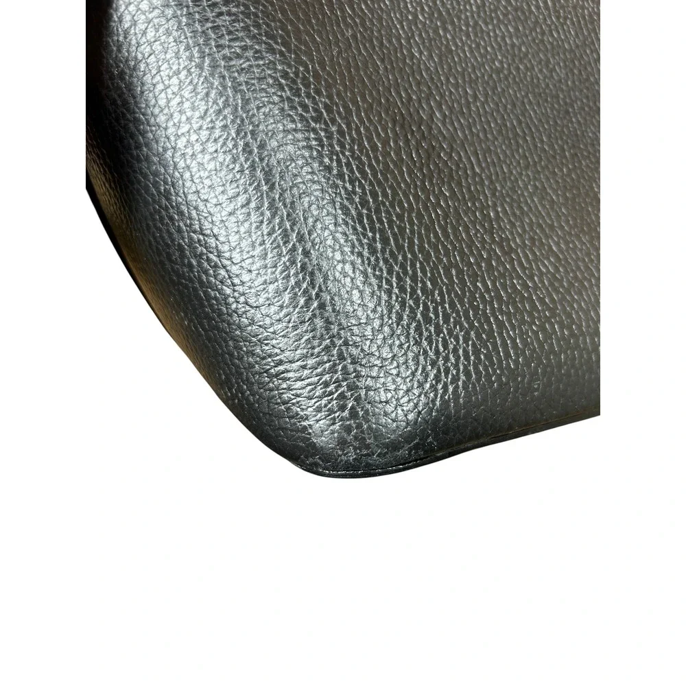Valentino Mario Valentino Black Pebbled Leather Large Dome Satchel Crossbody Bag